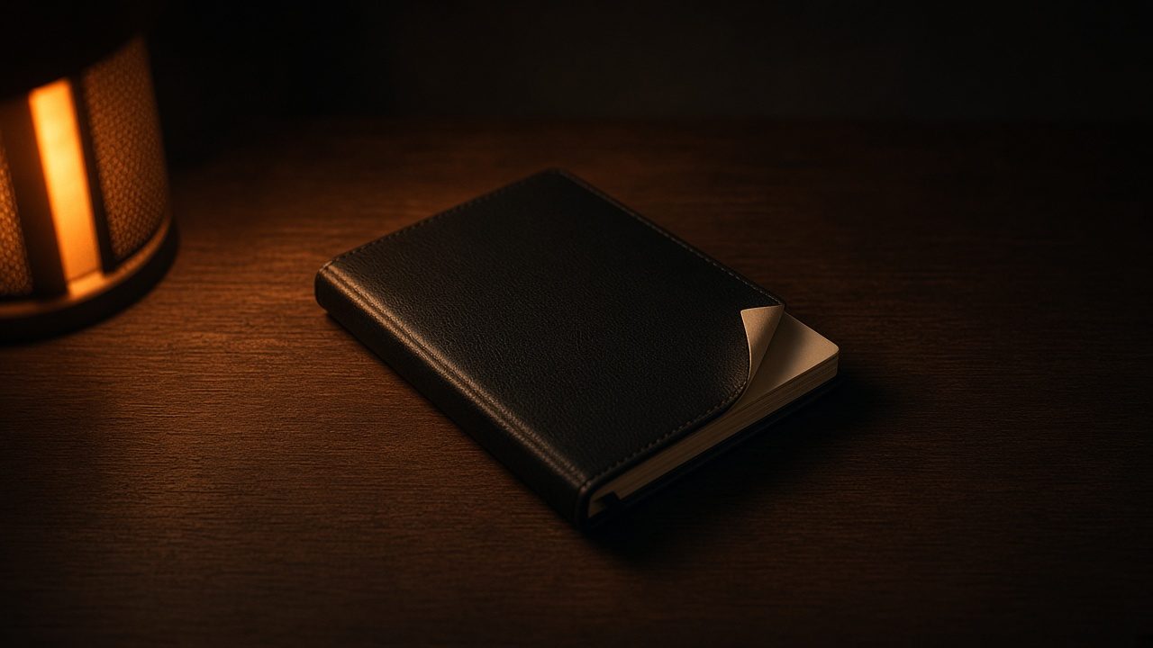 Fuckbook notebook on a dark desk